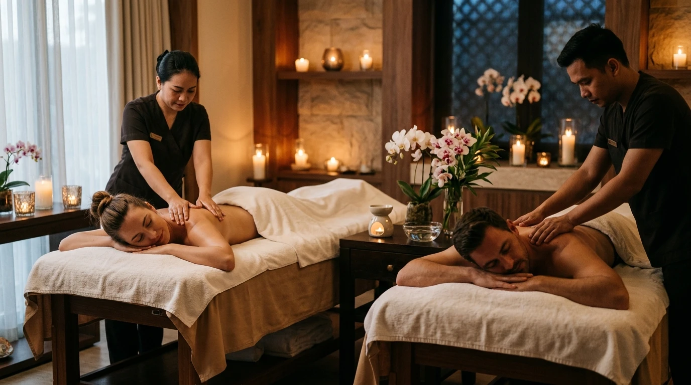 Masaje relajante en cabina doble para parejas en centro de estética Madrid
