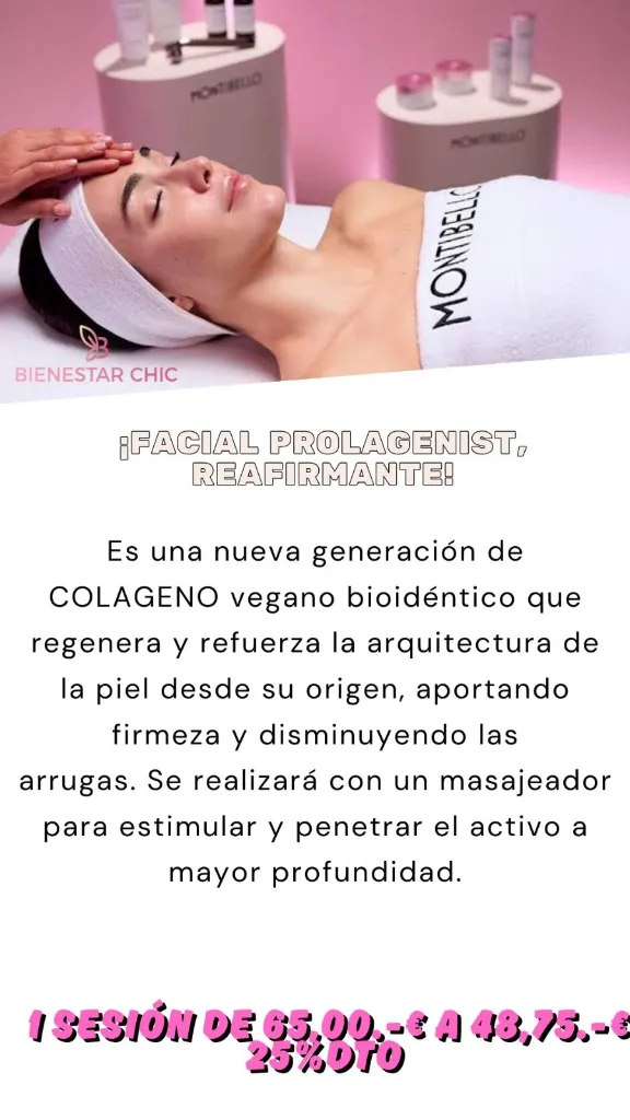 Tratamiento Facial Prolagenist Reafirmante Colágeno Vegano Bienestar Chic Madrid