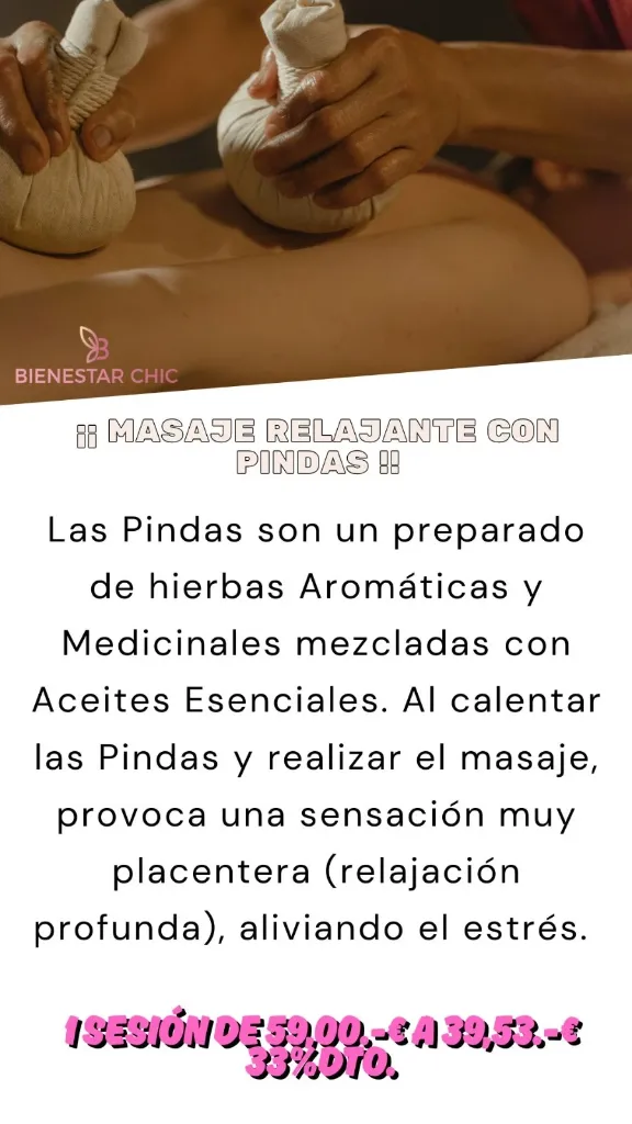 Masaje Relajante con Pindas Aromáticas y Medicinales Bienestar Chic Madrid