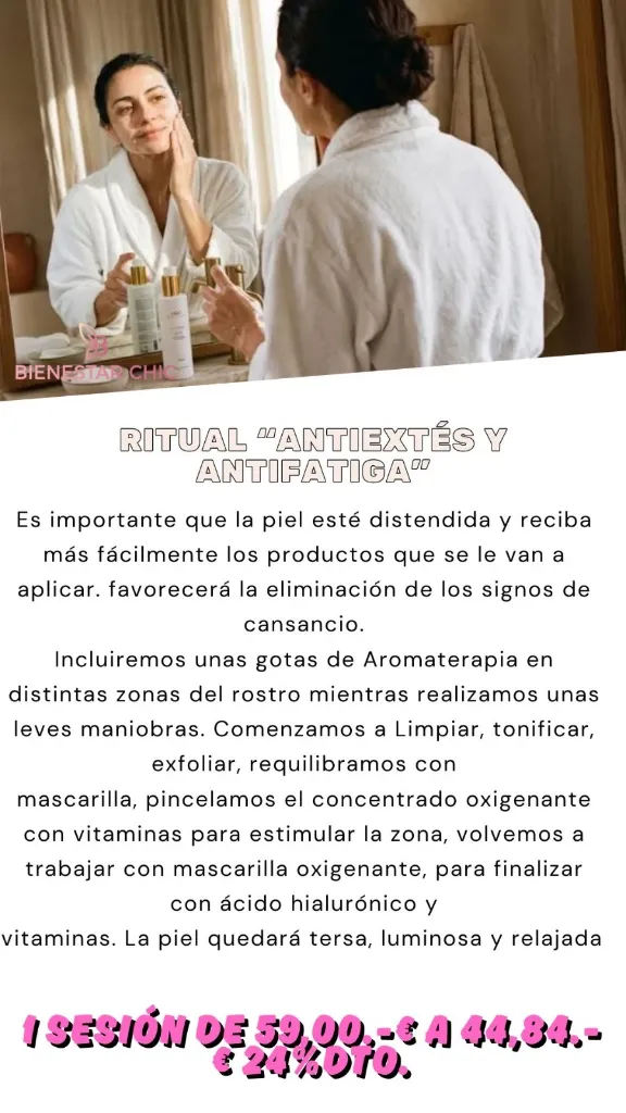 Ritual Facial Antiestrés y Antifatiga Oxigenante Bienestar Chic Madrid