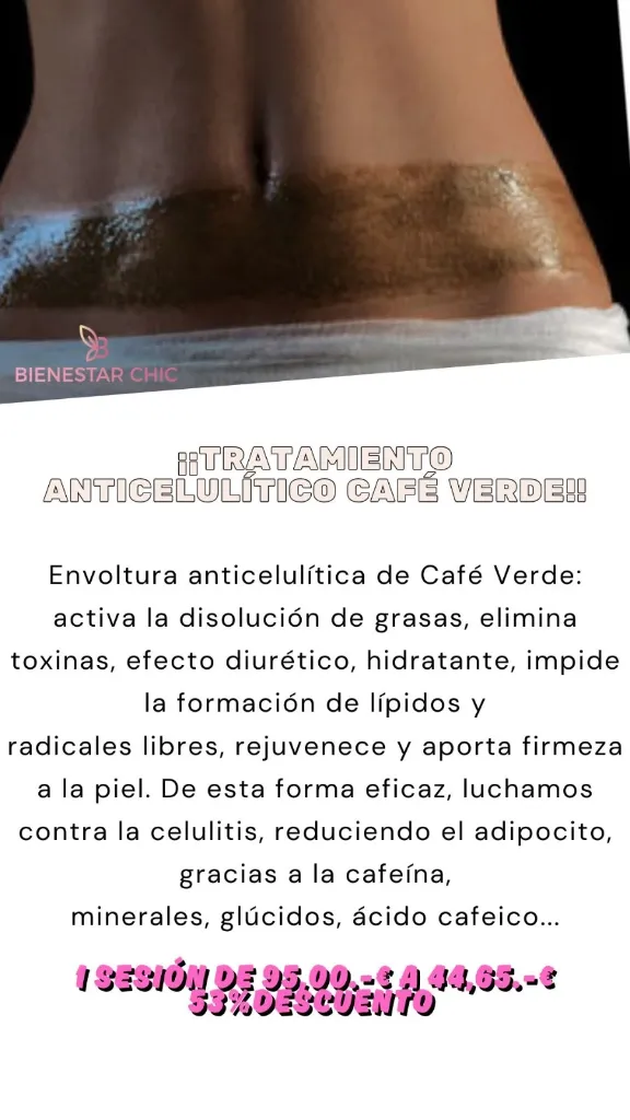 Tratamiento Anticelulítico Café Verde Envoltura Reductora Bienestar Chic Madrid