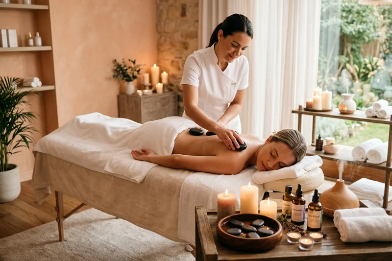 Masaje corporal en pareja con velas calientes y aromaterapia en Madrid